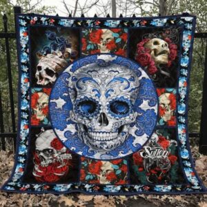Skull Quilt Blanket Ver 37  Quilt